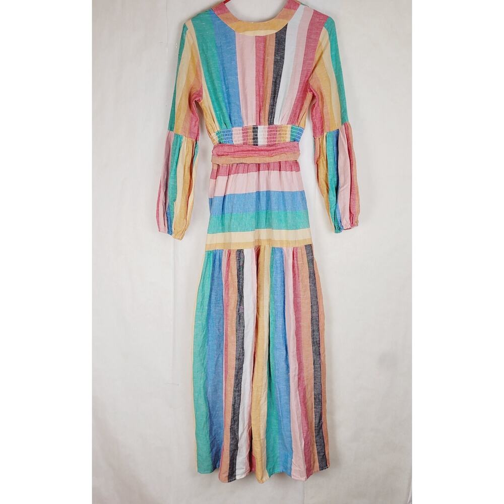Billabong x Sincerely Jules rainbow striped vneck maxi dress Size XS Boho - Picture 4 of 11